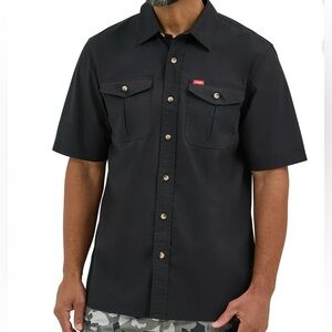 Wrangler Mens Short Sleeve Front Button Down Hero Twill Shirt NWT